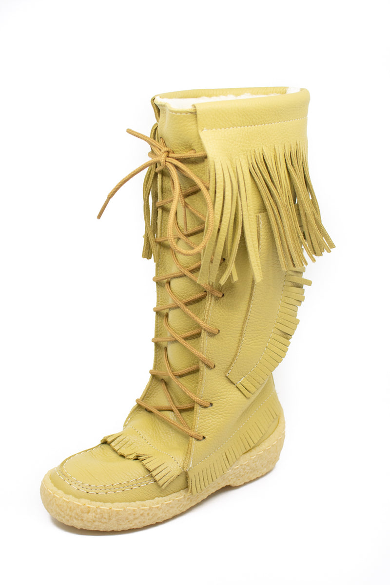 Women s Barbo Fringe Deerskin Boots Deer Cream