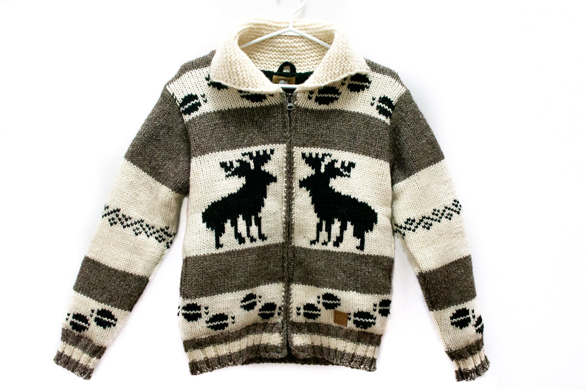 Hand-Knitted Moose Sweater