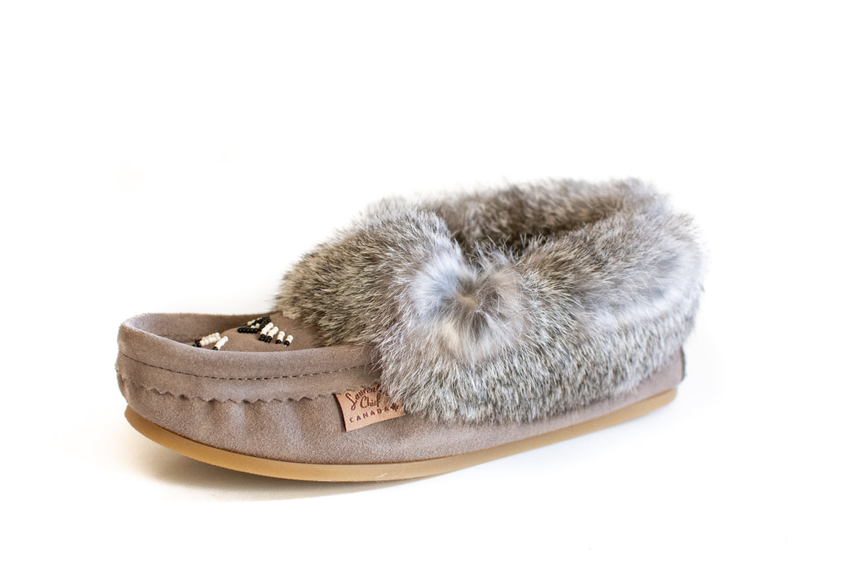 Men's Laurentian Chief Suede Slippers with Rabbit Fur Trim – The Banff  Trading Post