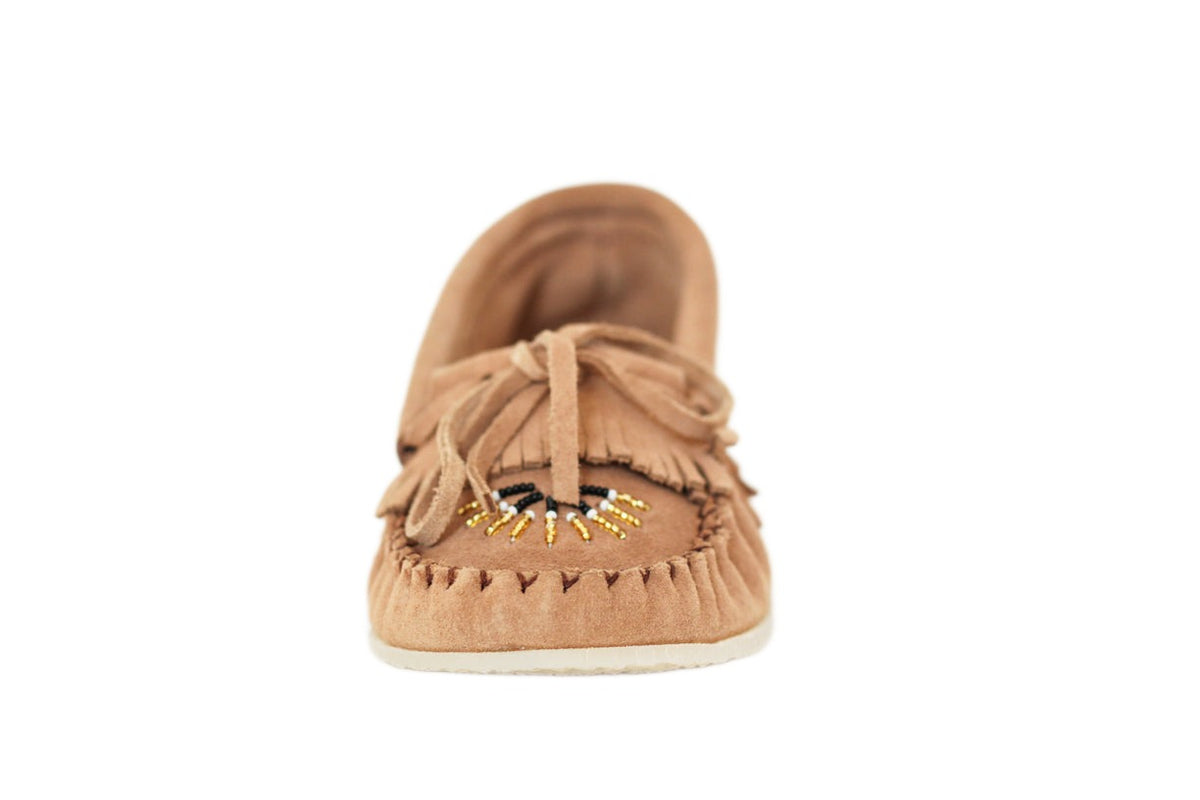 Women s Laurentian Chief Moose Suede Moccasins with Rubber