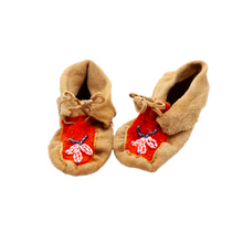 Load image into Gallery viewer, Orange Felt Moccasins
