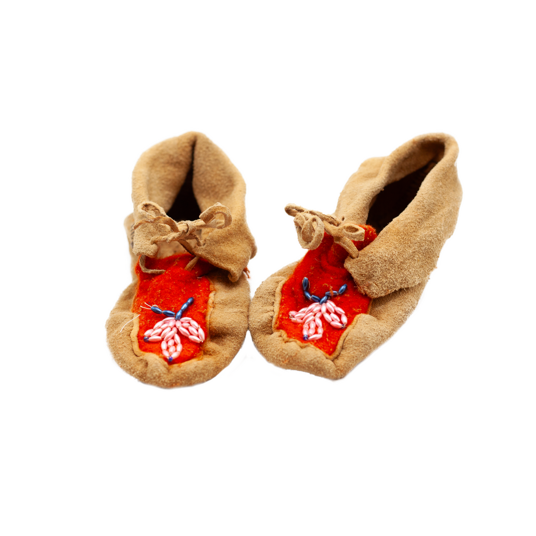 Orange Felt Moccasins