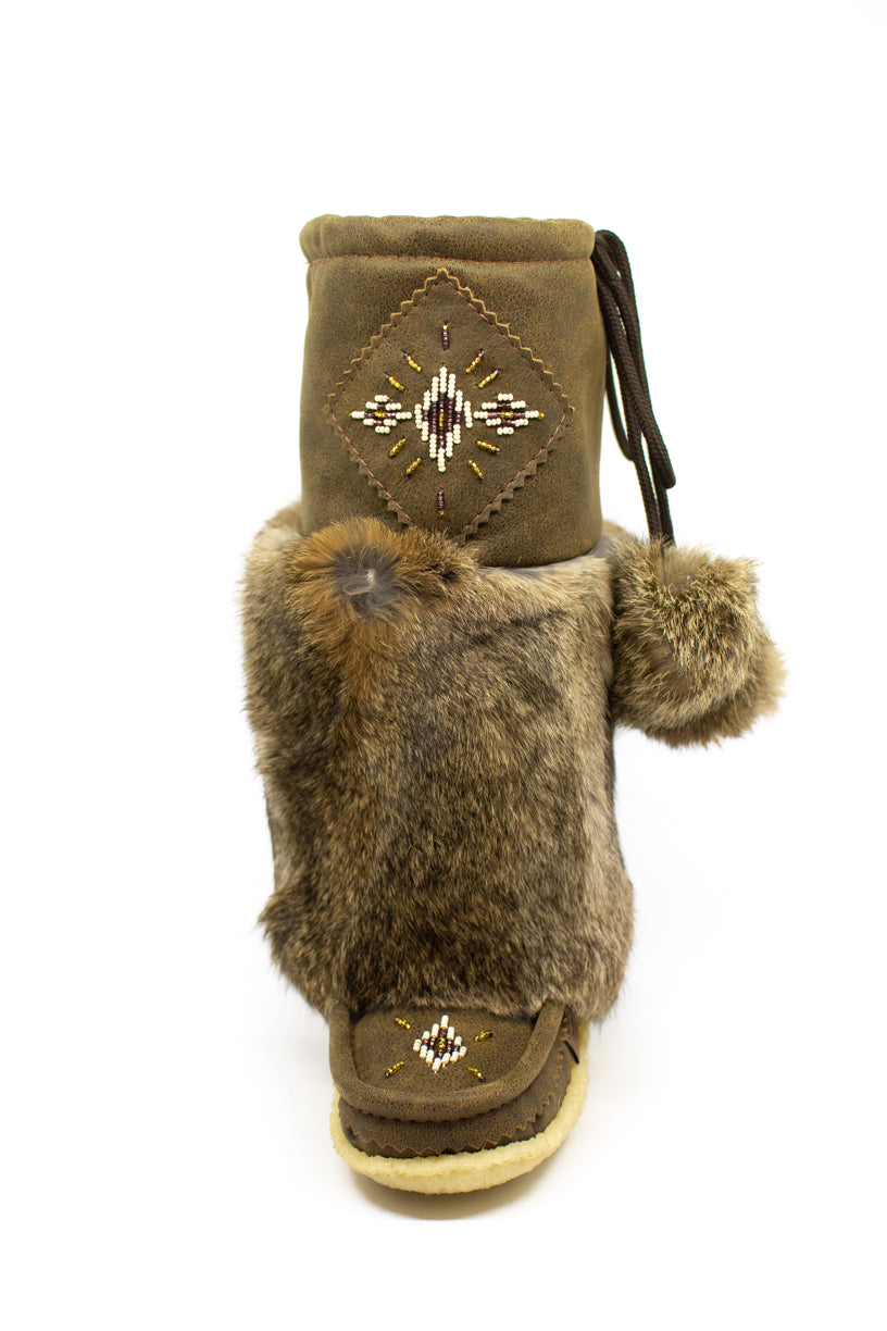 Laurentian Chief White Leather Mukluks 13